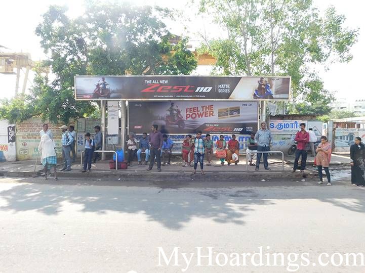 Bus Shelter agency at Bus Queue Shelter Mint Bus in Chennai, Best Outdoor Advertising Company Chennai, Tamil Nadu 